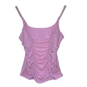 Rose Pink Ruched Crop Whimsical Y2K Fairycore Quiet Romantic Goth Medium